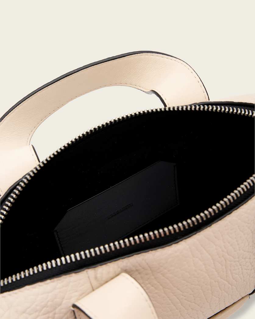 Ares Compact Leather Crossbody Bag SAHARA WHITE | ALLSAINTS Canada